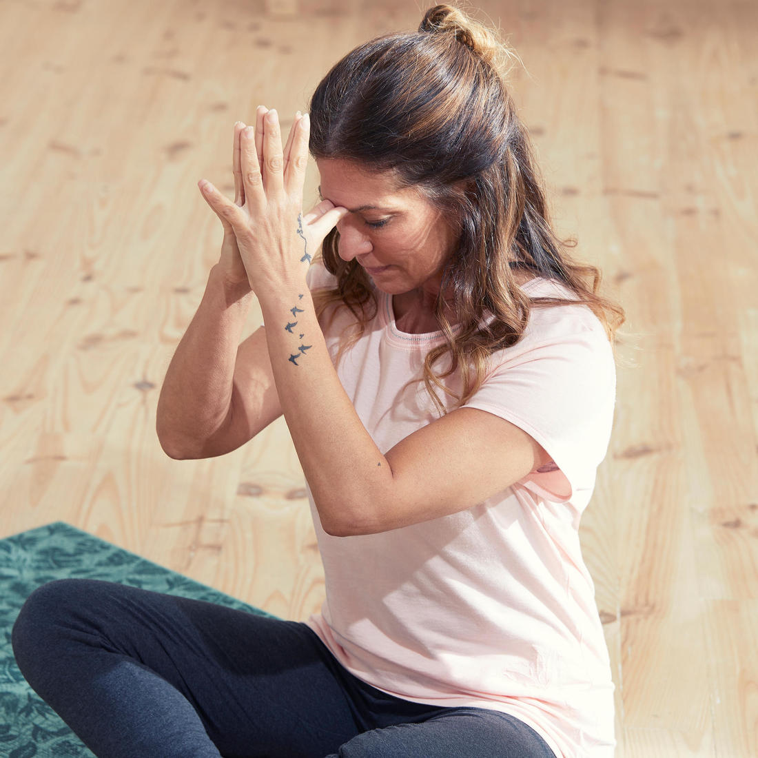 T-shirt yoga doux femme en coton