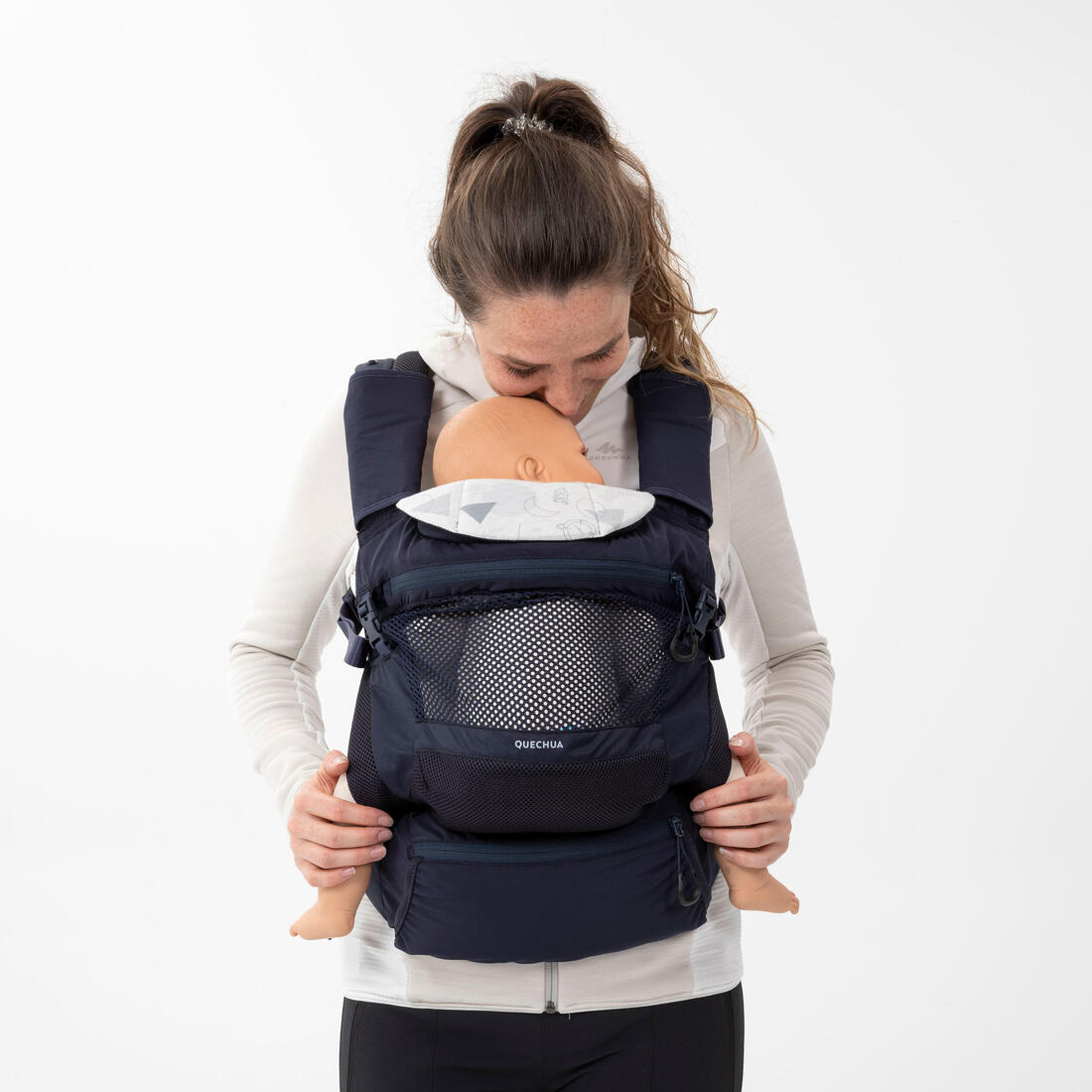 Porte-bébé physiologique de 9 mois à 15kg - MH500 bleu marine