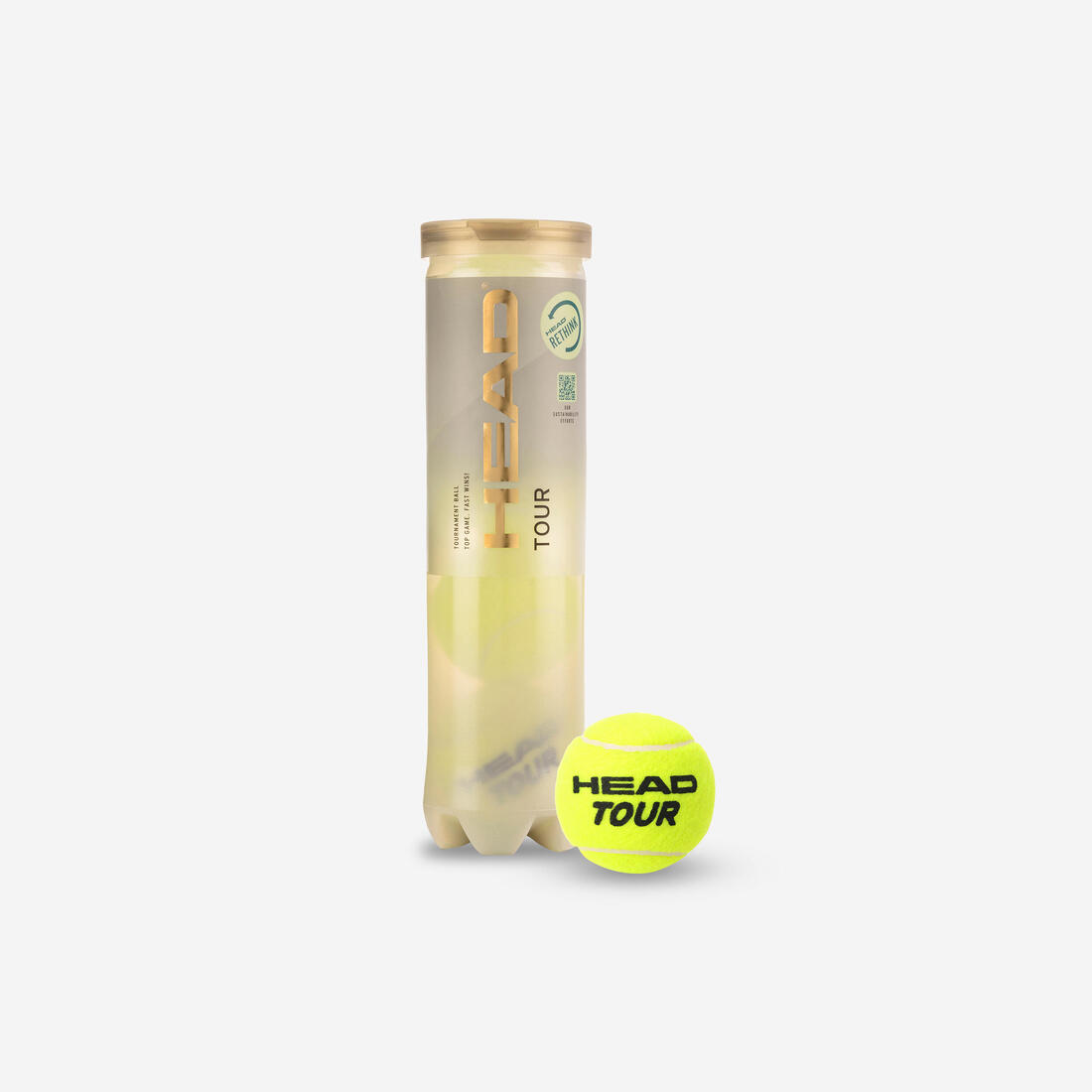 BALLES DE TENNIS HEAD TOUR *4 JAUNE POLYVALENTE