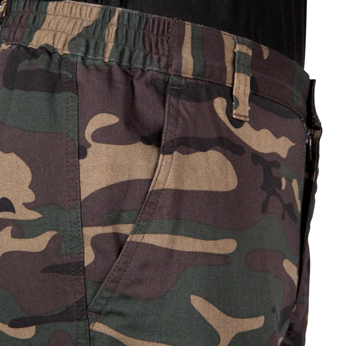 PANTALON CARGO RESISTANT STEPPE 300 CAMOUFLAGE WOODLAND