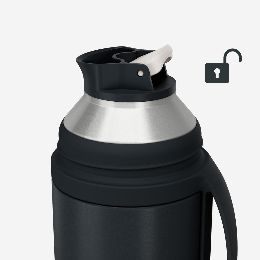 Bouteille 900 isotherme 0,7L inox de randonnée et camping, bouchon instantané.