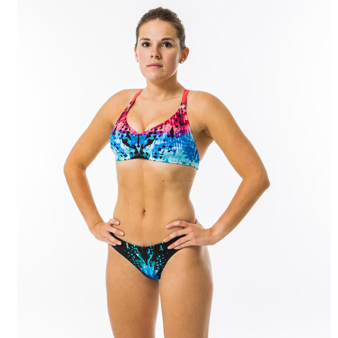 Bas de maillot de bain de natation femme Jana bleu et