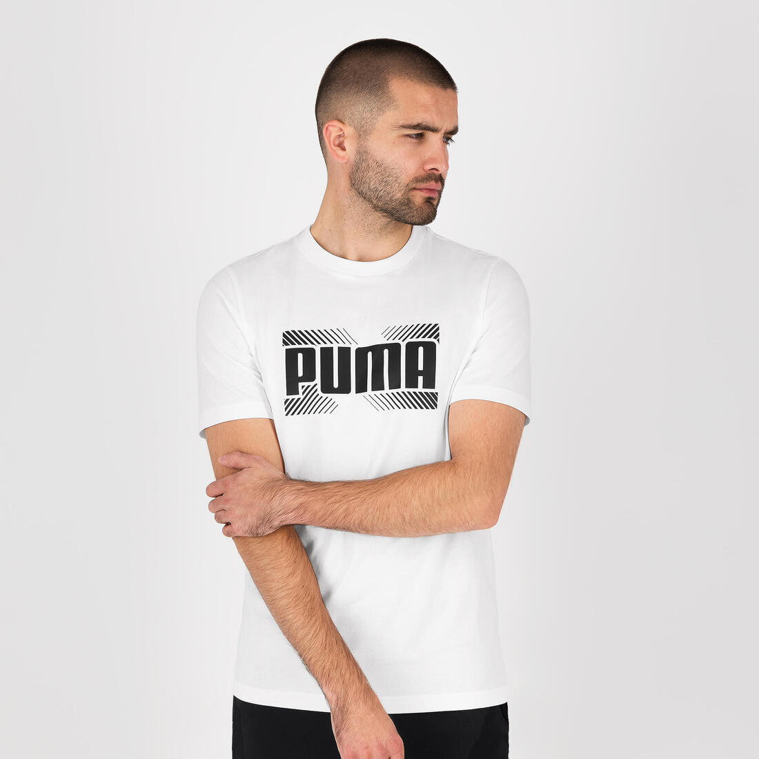 T-shirt PUMA active fitness manches courtes coton homme blanc