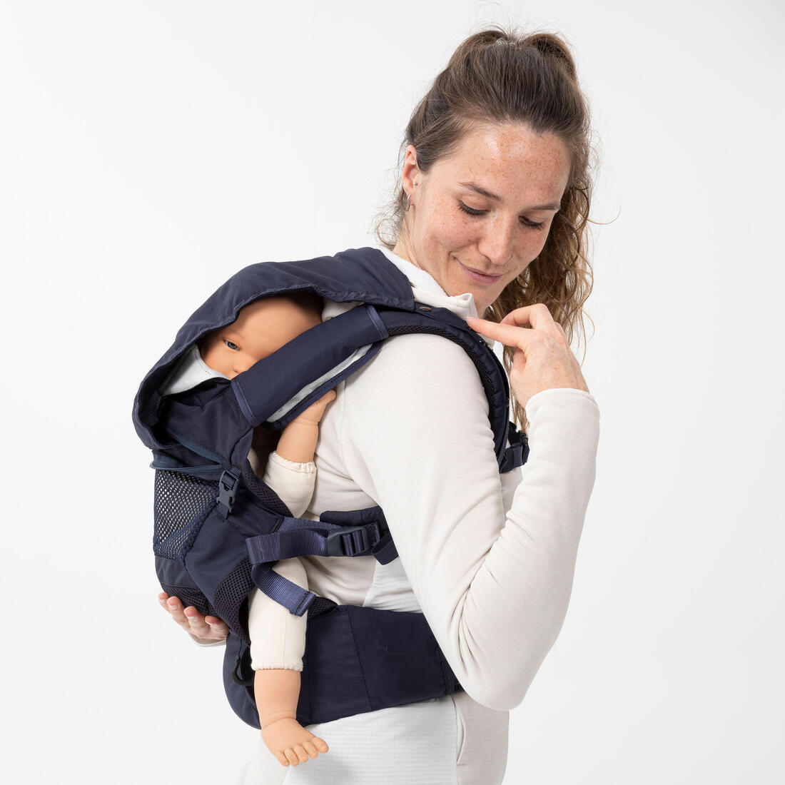 Porte-bébé physiologique de 9 mois à 15kg - MH500 bleu marine