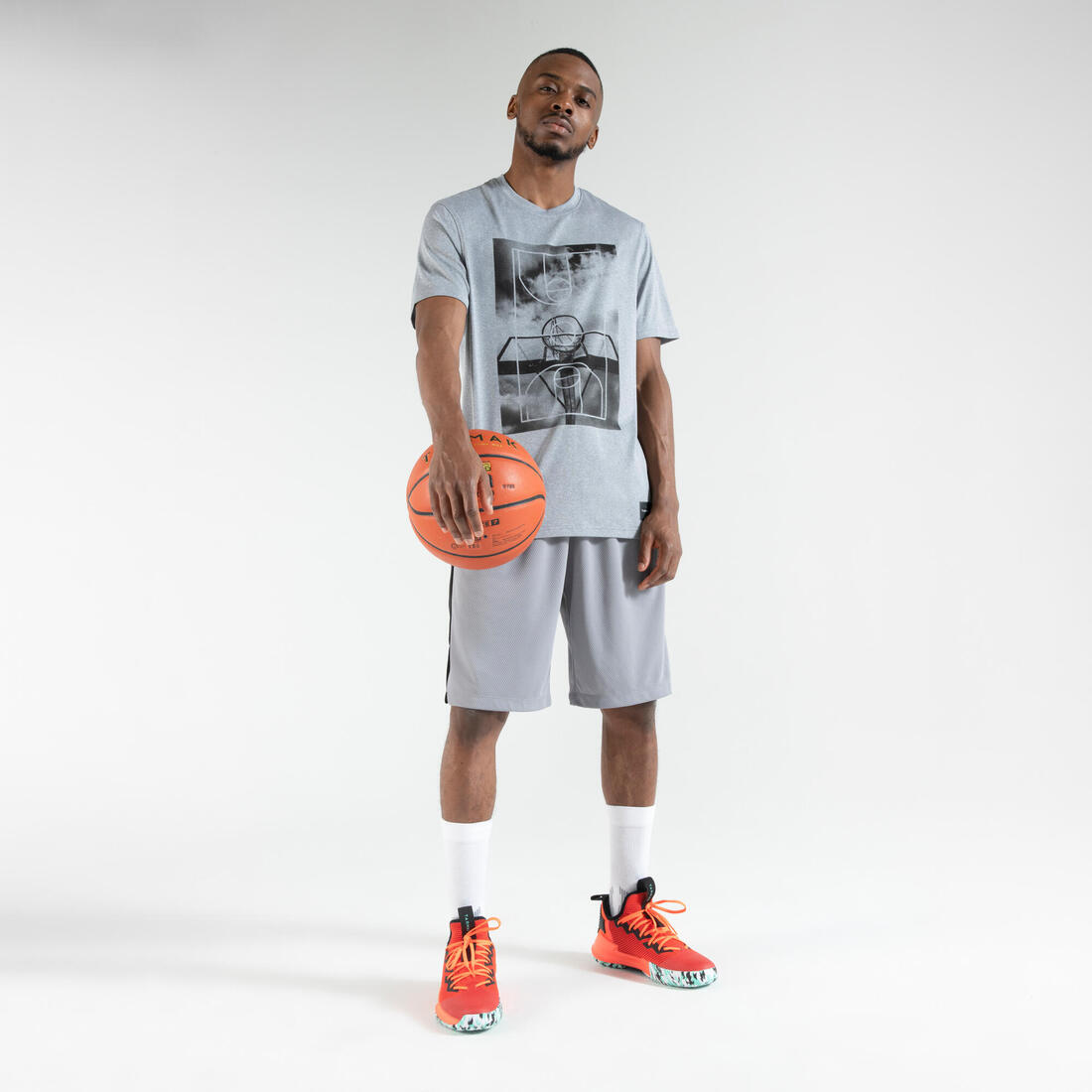 T-SHIRT / MAILLOT DE BASKETBALL HOMME TS500 BLANC 6 PHOTOS