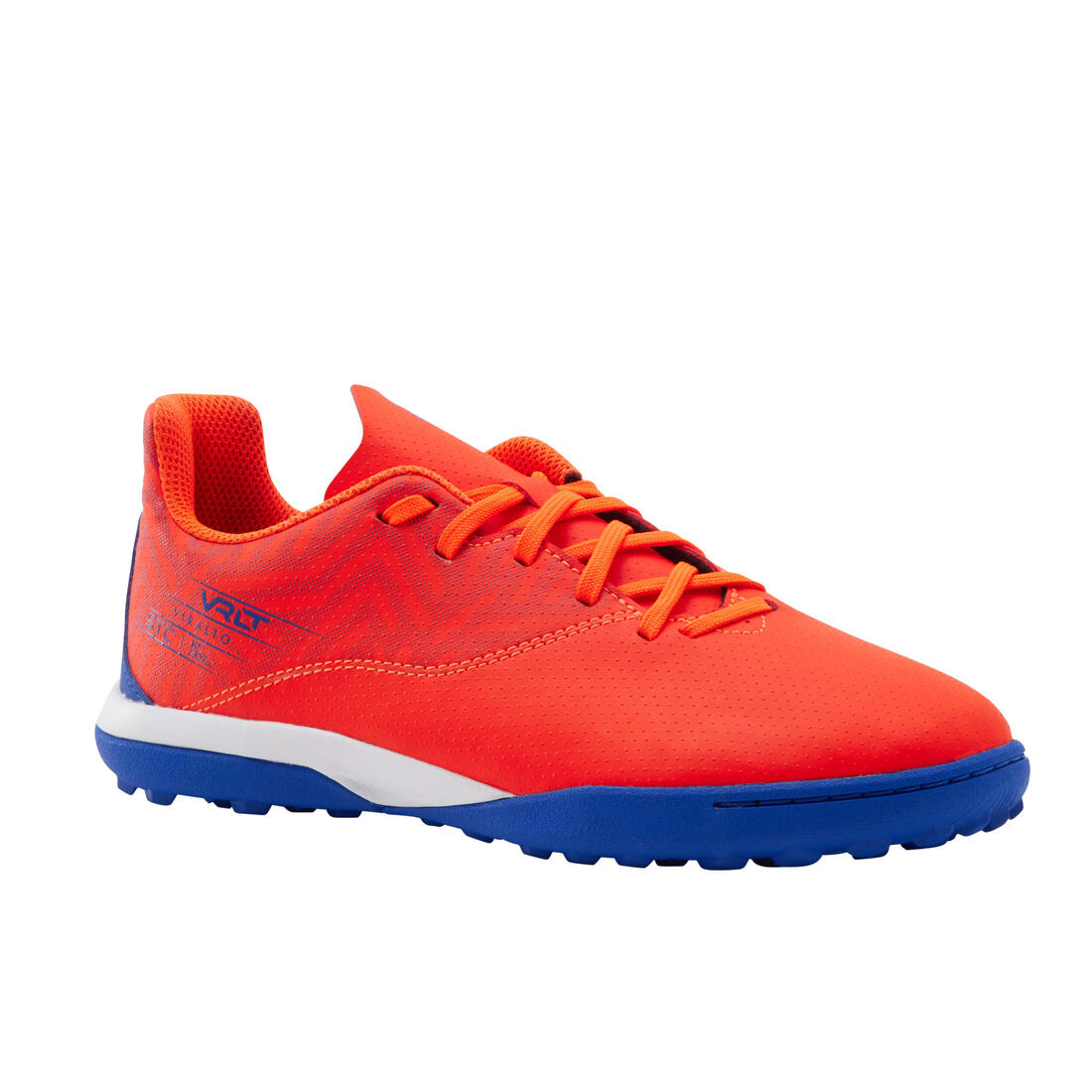 CHAUSSURES DE FOOTBALL ENFANT A LACETS VIRALTO I TURF TF ORANGE ET