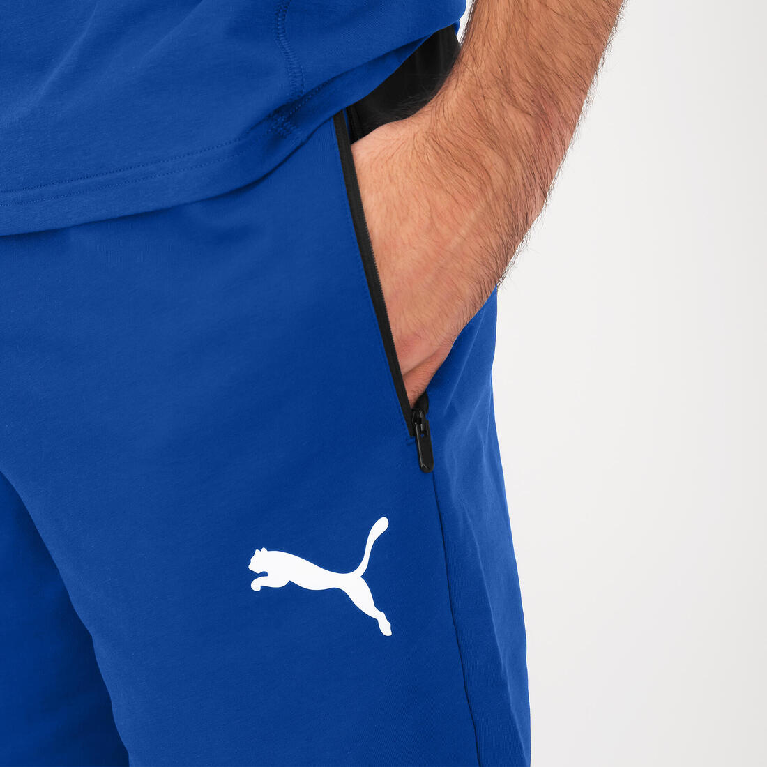 Short PUMA fitness coton homme bleu