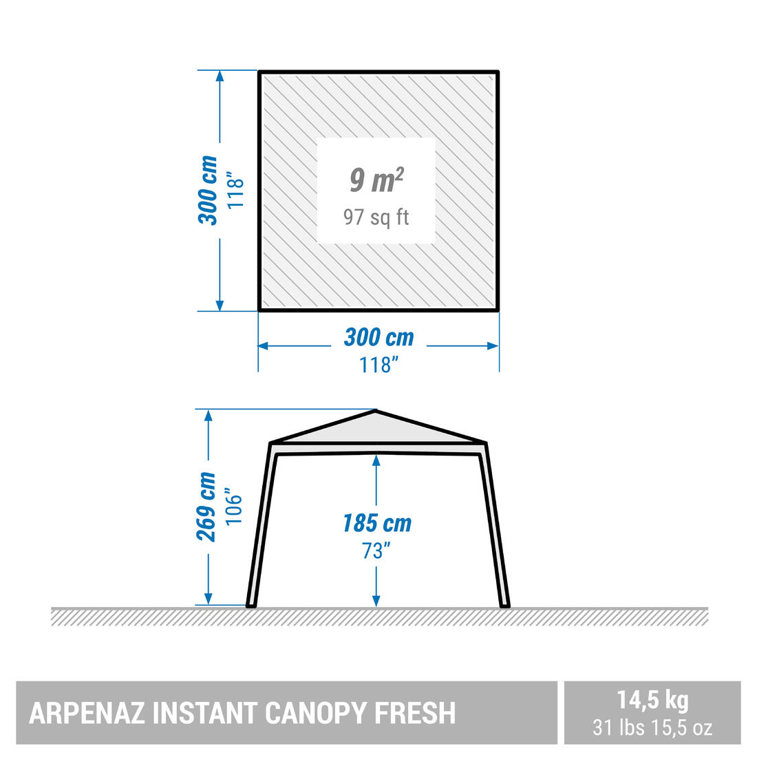 Abri de camping - Arpenaz Fresh Instant Canopy - 8 Personnes