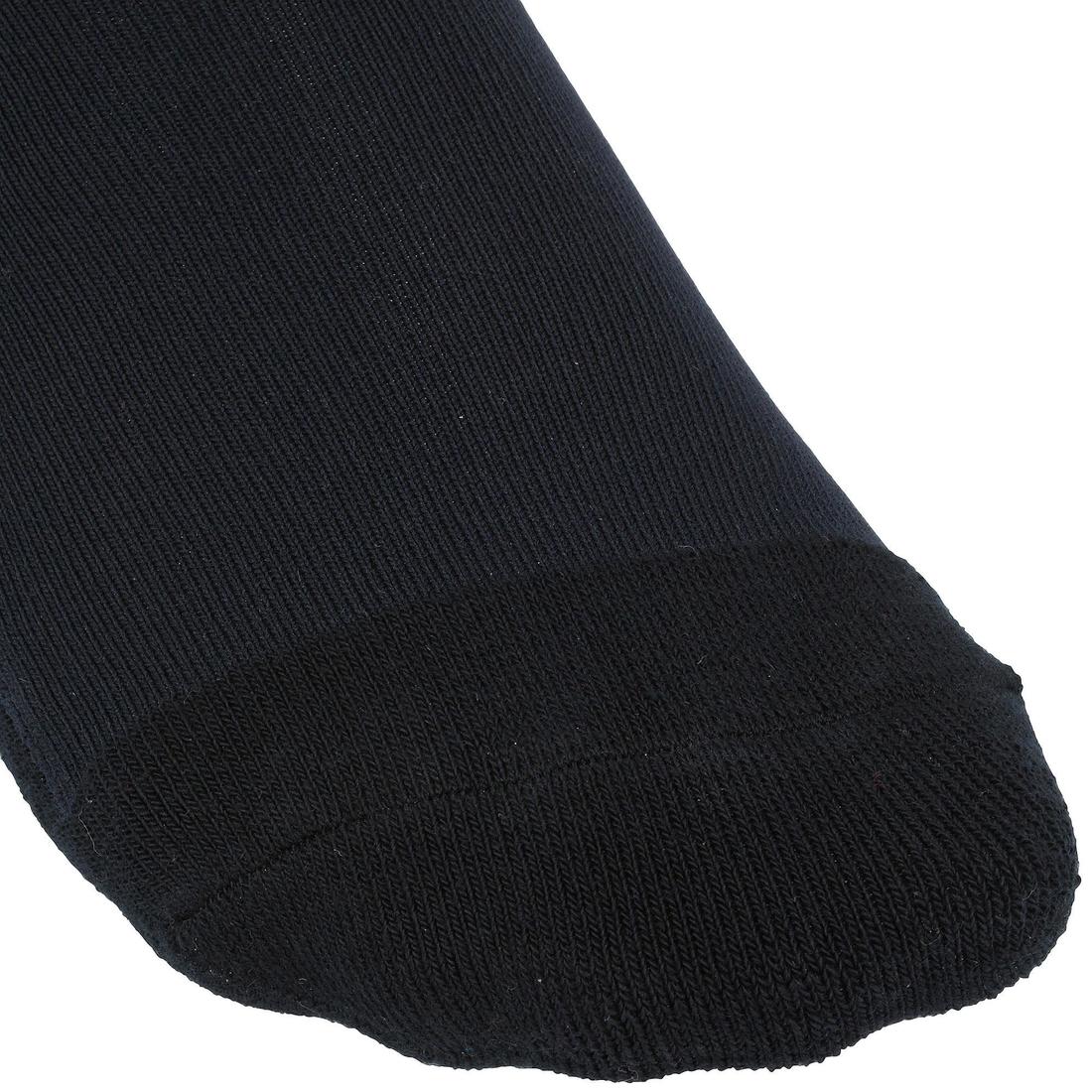 Chaussettes équitation adulte 100 noir rayures blanches et grises