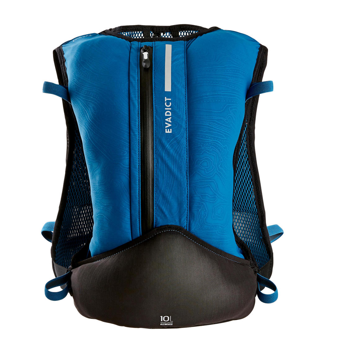 SAC DE TRAIL RUNNING MIXTE 10 L BLEU ET NOIR- VENDU AVEC POCHE À EAU 1L