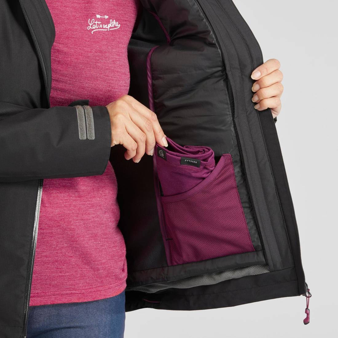 Veste 3en1 imperméable de trek voyage - Travel 500 -8 °C - Femme