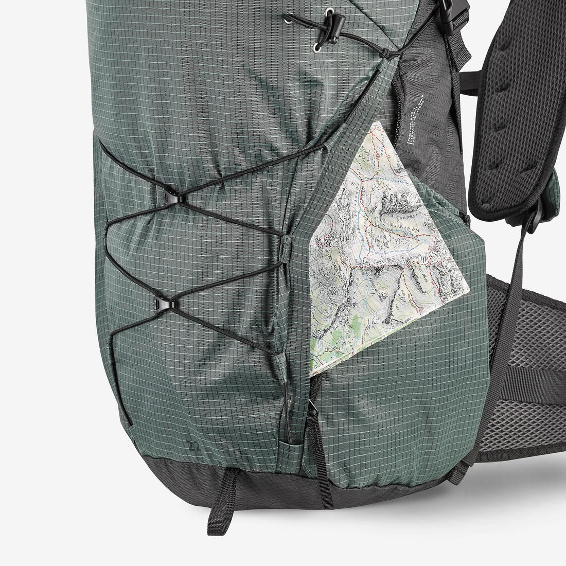 Sac à dos rolltop de randonnée montagne 22l - mh500 light vert