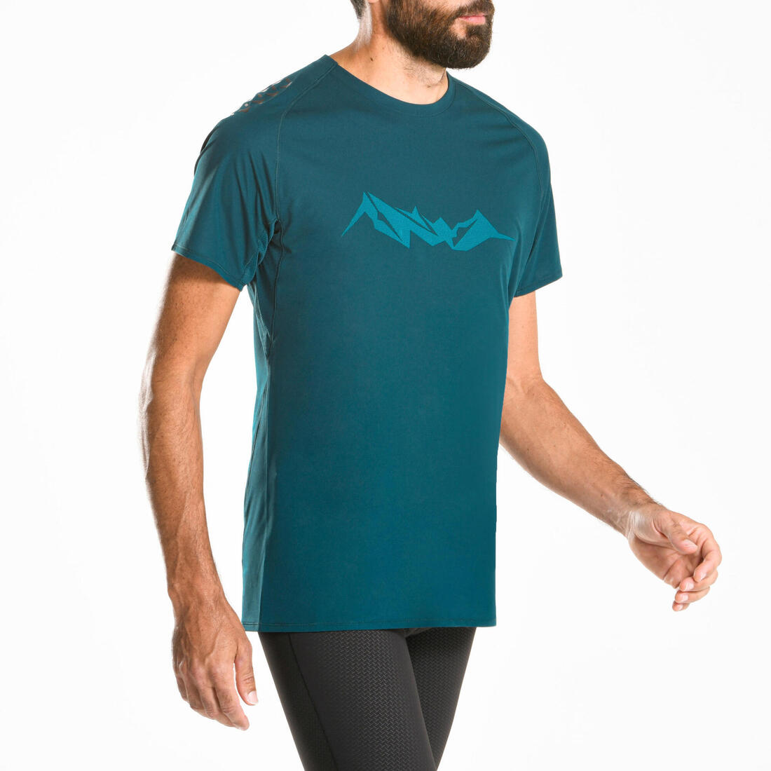 T-shirt de trail running résistant Homme - KIPRUN Run 500 Graph foncé