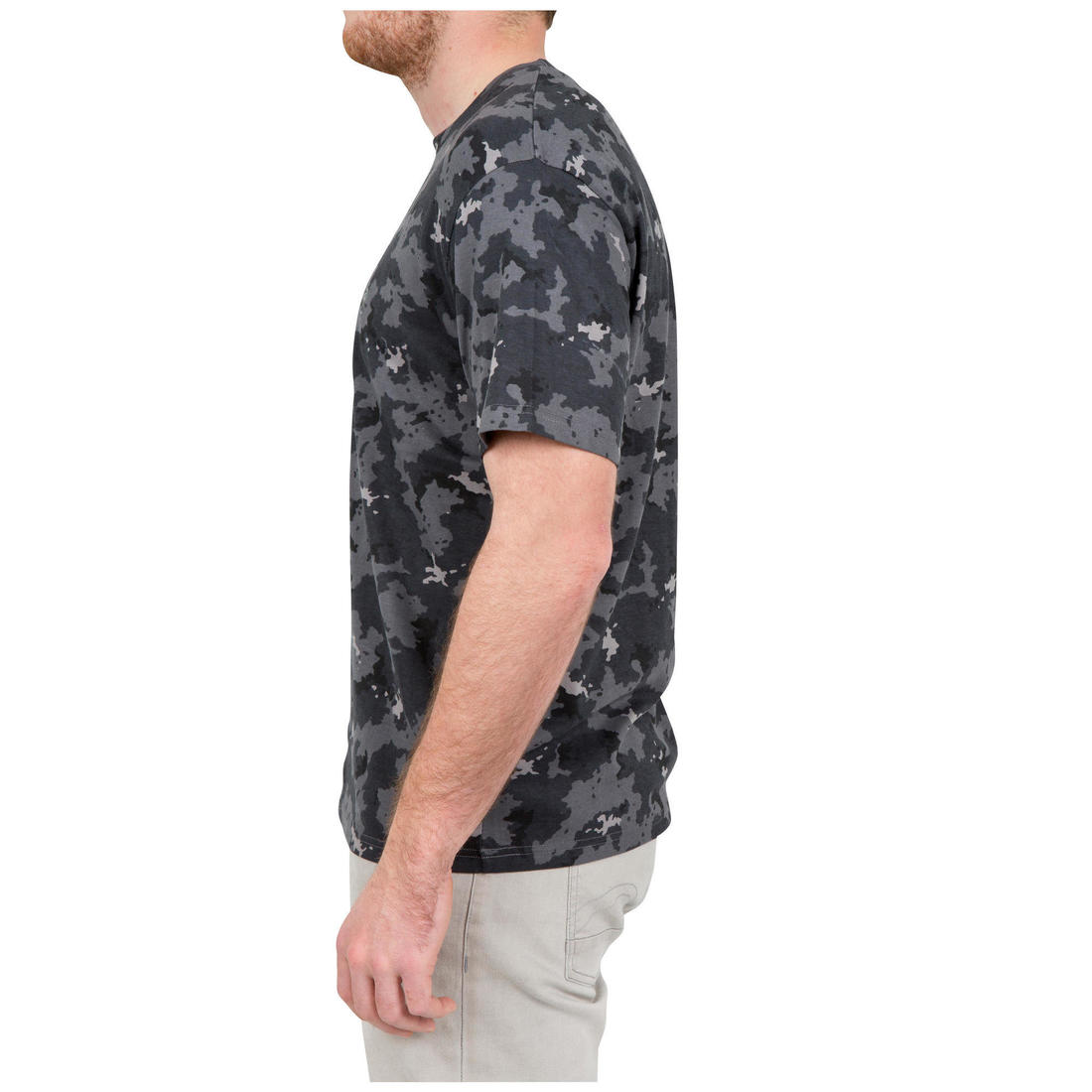 T-shirt manches courtes chasse 100 camouflage woodland