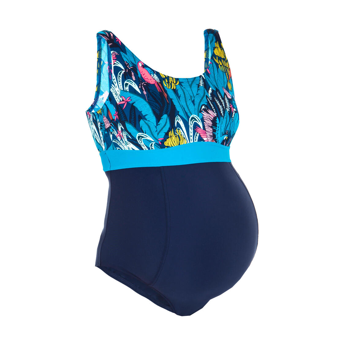 Maillot de bain de natation 1 pièce future maman Romane bleu Yuka