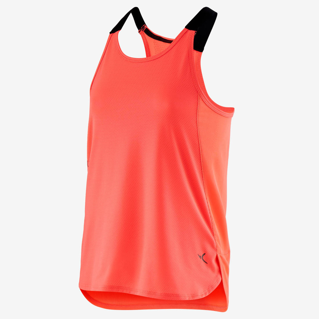 Débardeur respirant S580 fille GYM ENFANT rose fluo, bretelles noires