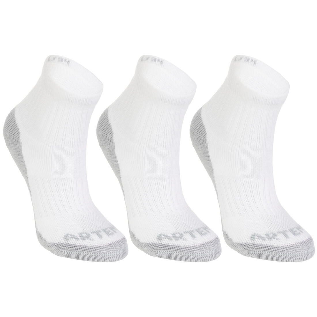 CHAUSSETTES DE SPORT ENFANT MI-HAUTES ARTENGO RS 500 LOT DE 3