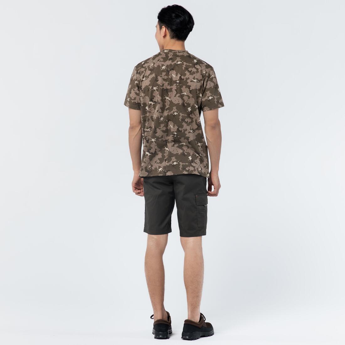 T-shirt manches courtes chasse 100 camouflage woodland