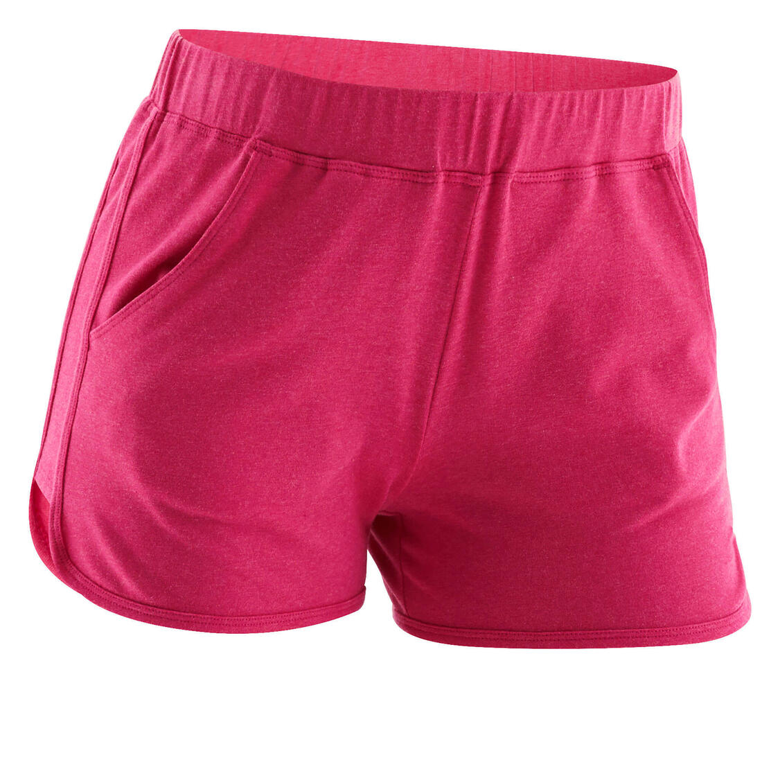 Short Fitness femme coton droit avec poche - 520