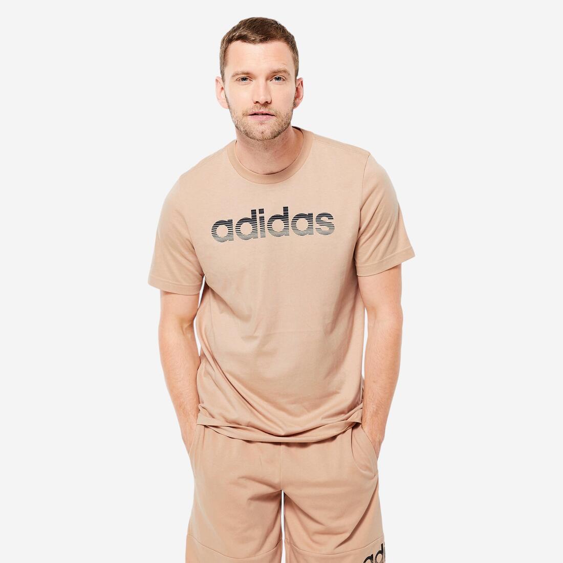 T-SHIRT DE FITNESS SOFT TRAINING ADIDAS HOMME BEIGE