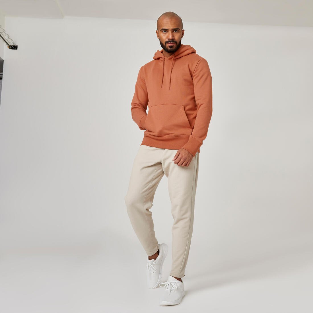 Sweat à capuche Fitness homme - 500 Essentials sépia