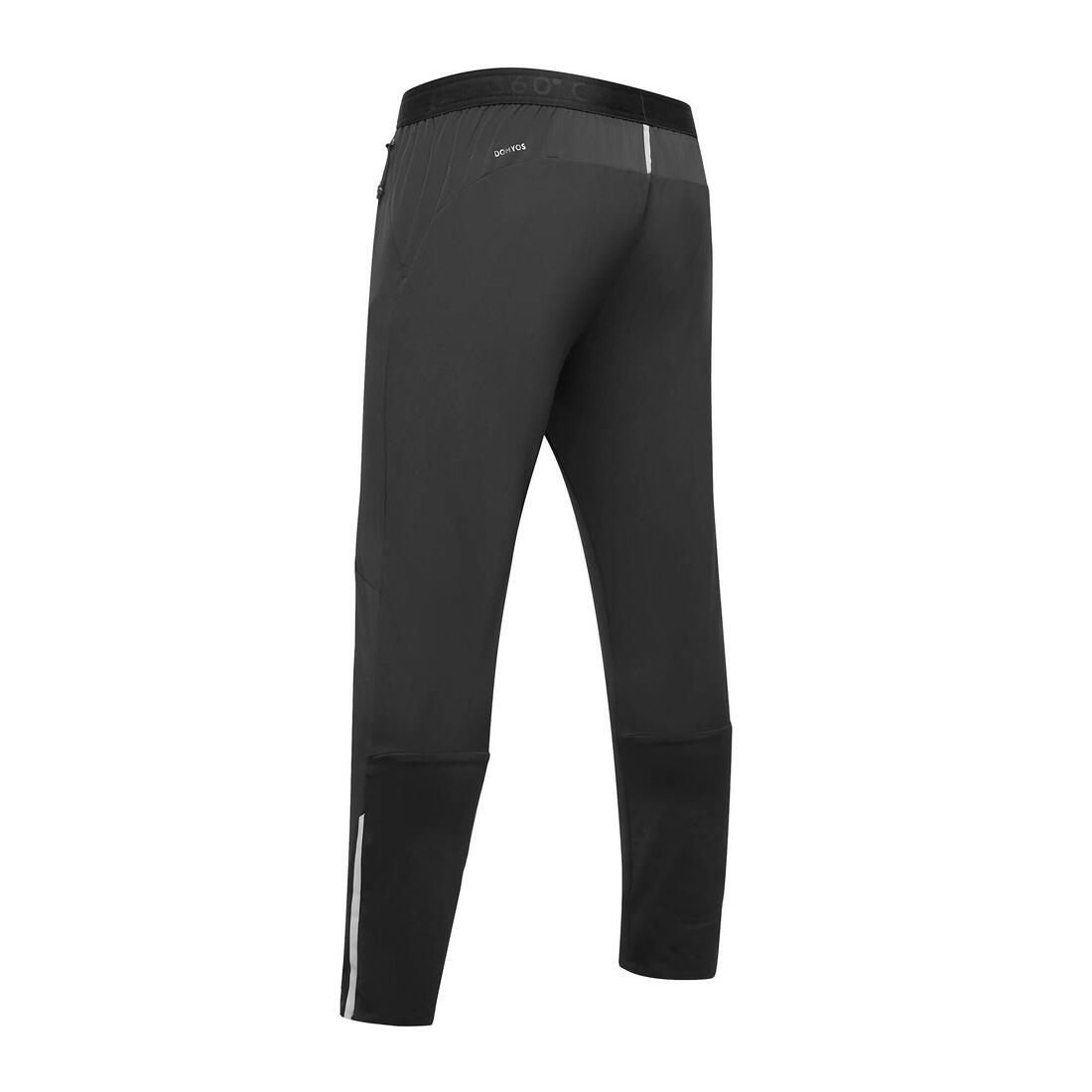 Pantalon de fitness performance respirant slim homme - noir uni