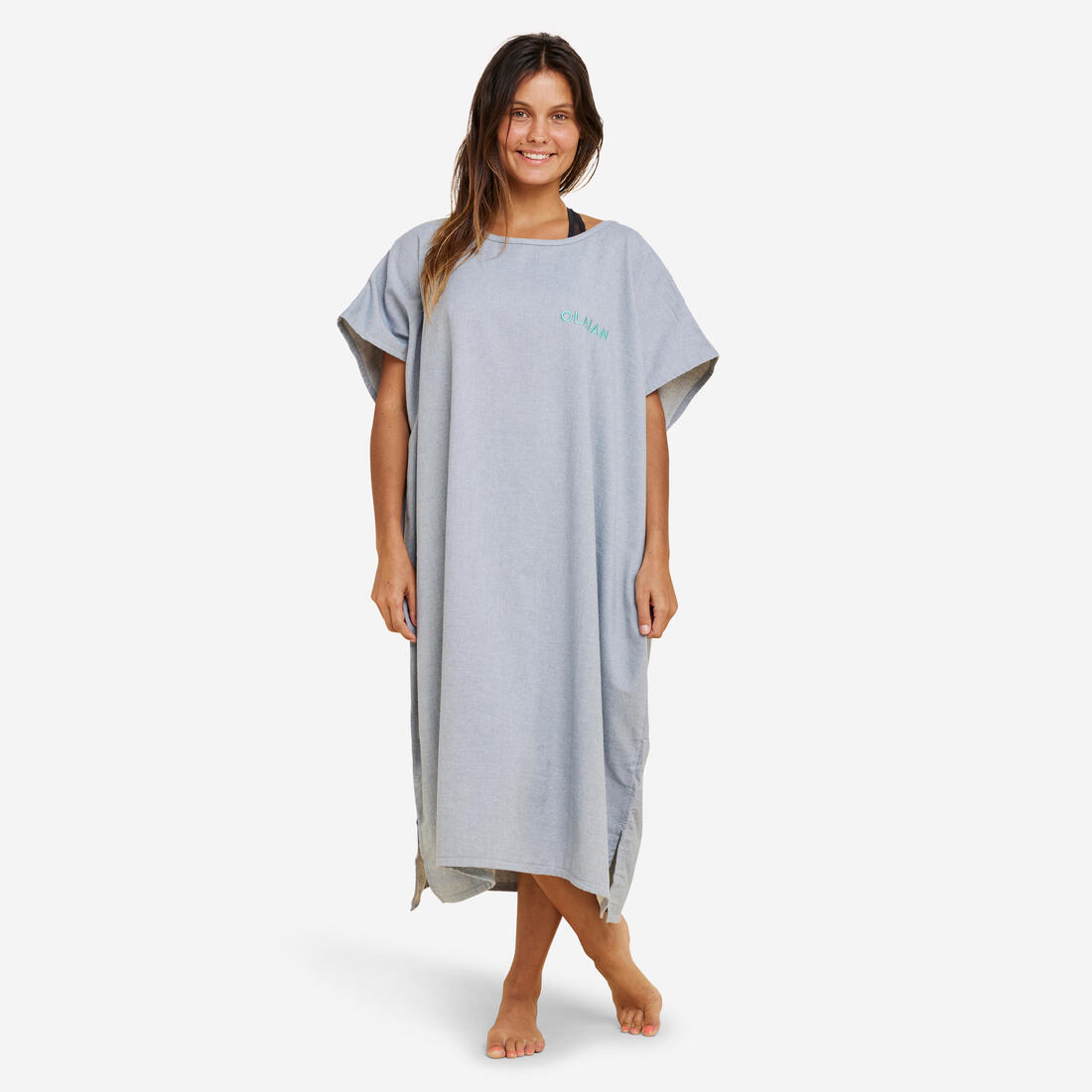 Poncho surf Adulte - 100 gris chiné