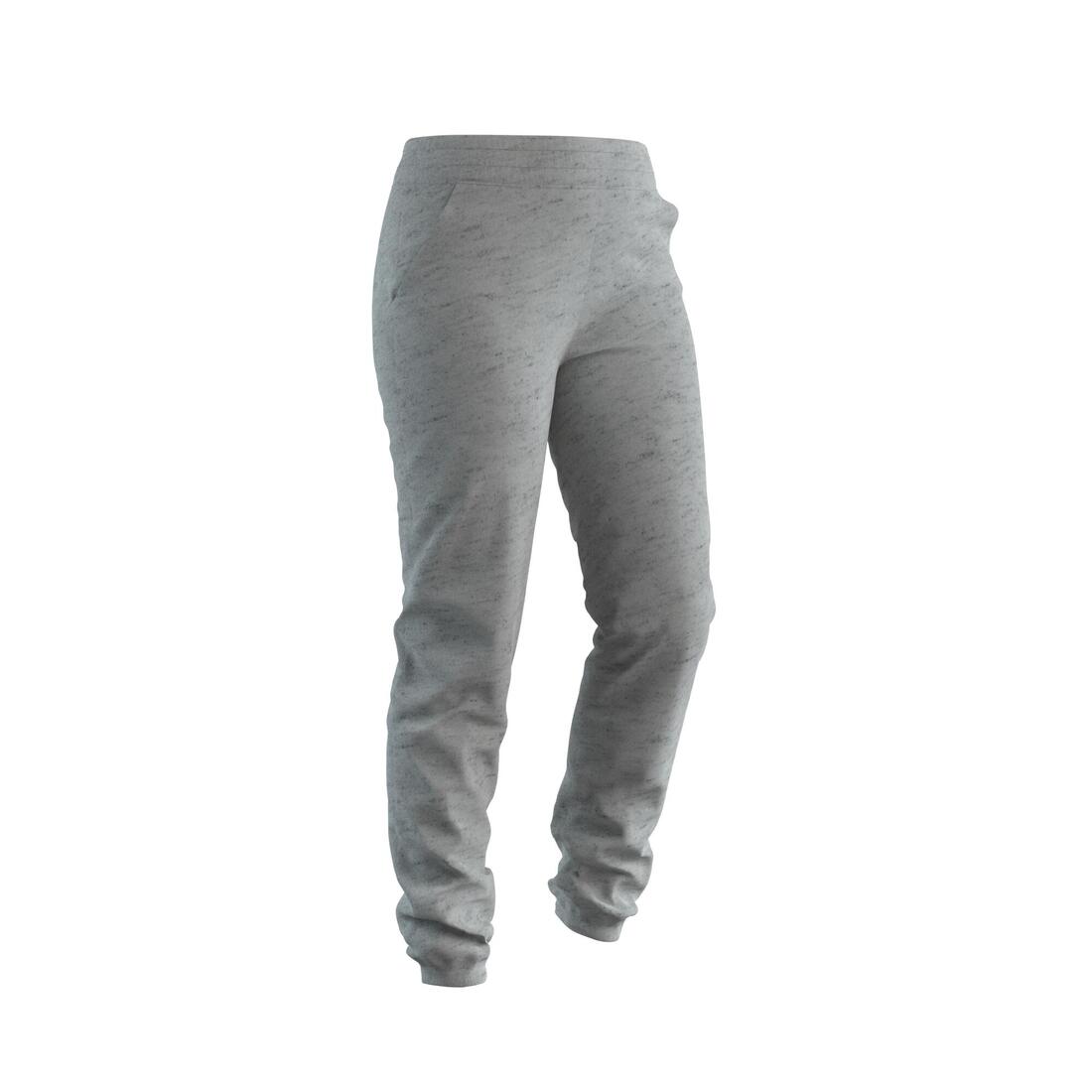 Pantalon Jogging Fitness Femme - 500 Slim Gris pale