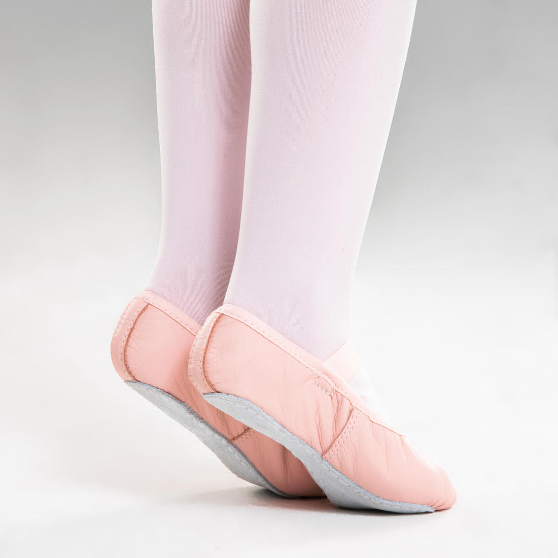 Demi-pointes danse classique cuir semelle entière rose sans lien tailles 25-40