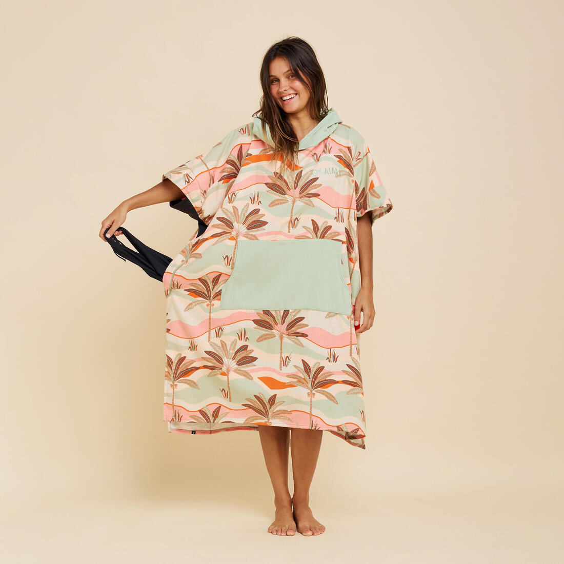 PONCHO SURF 500 ADULTE Print Flamingo