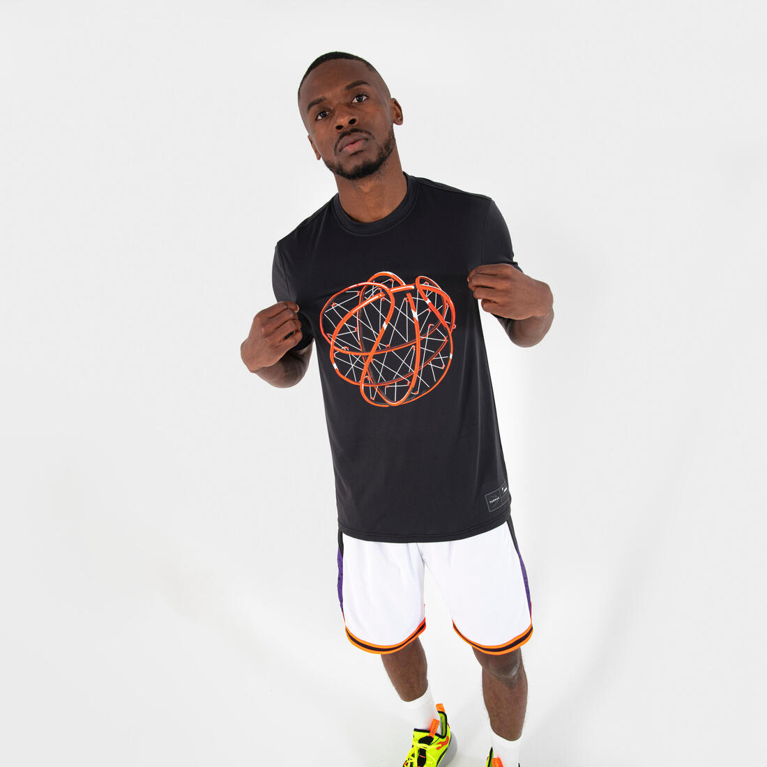 T-SHIRT / MAILLOT DE BASKETBALL HOMME TS500 BLANC 6 PHOTOS