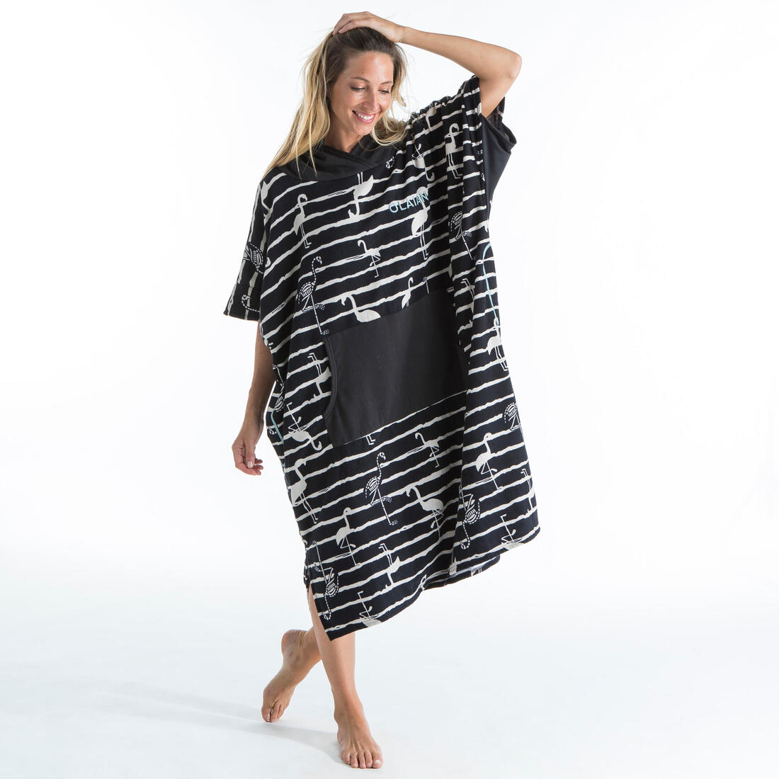 PONCHO SURF 500 ADULTE Print Flamingo