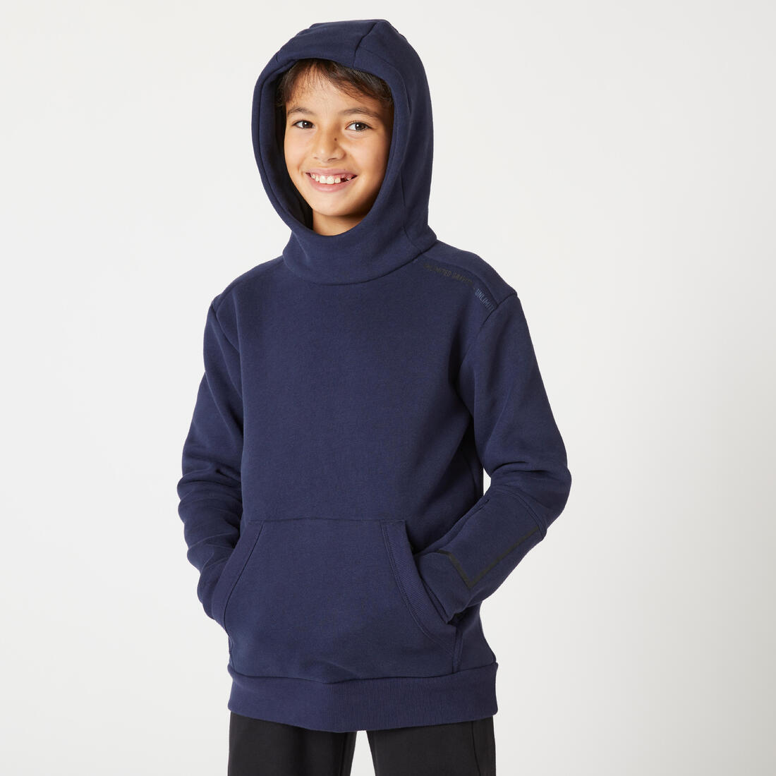 Sweat à capuche mixte, chaud enfant - 900 gris chiné moyen