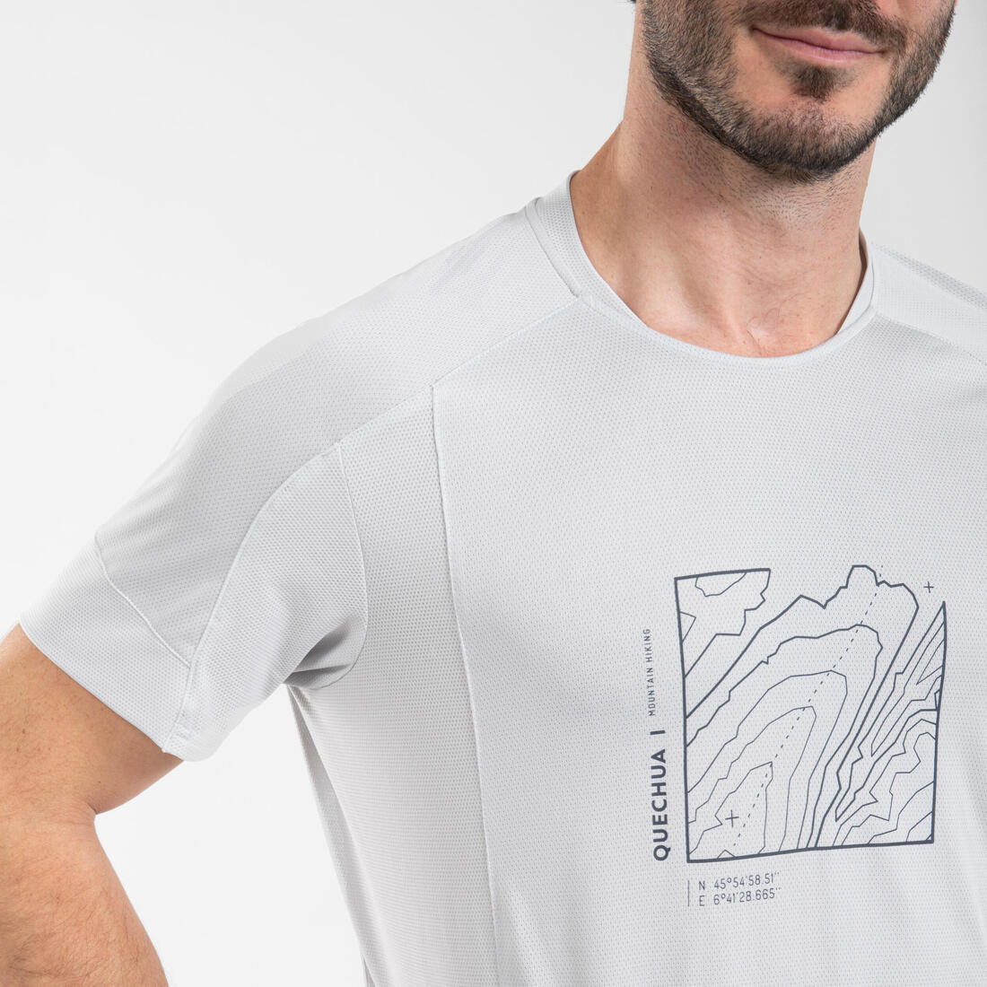 T-shirt de randonnée manches courtes en synthétique  - homme - mh500