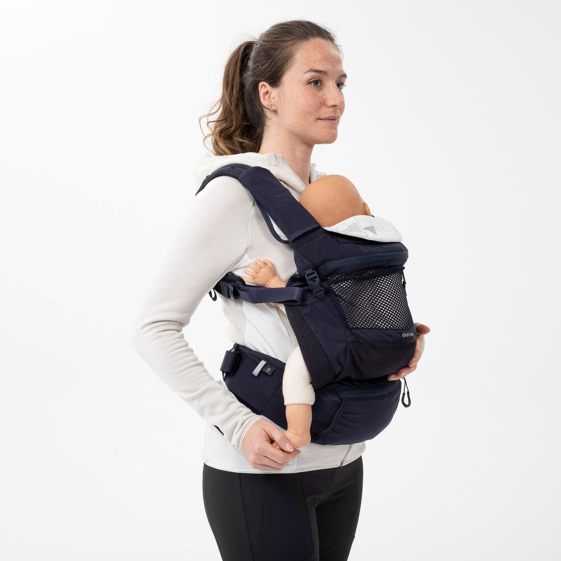 Porte-bébé physiologique de 9 mois à 15kg - MH500 bleu marine