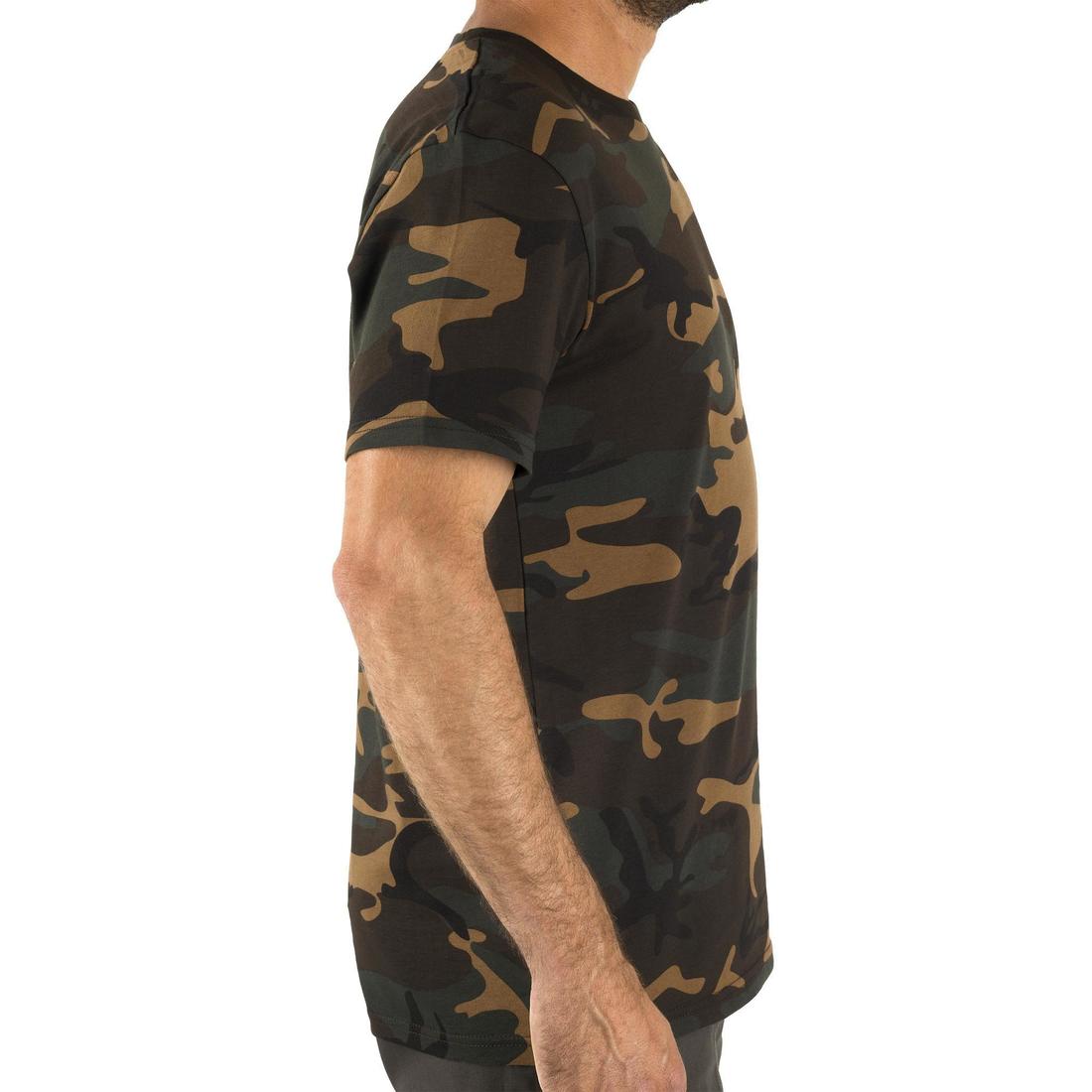 T-shirt manches courtes chasse 100 camouflage woodland