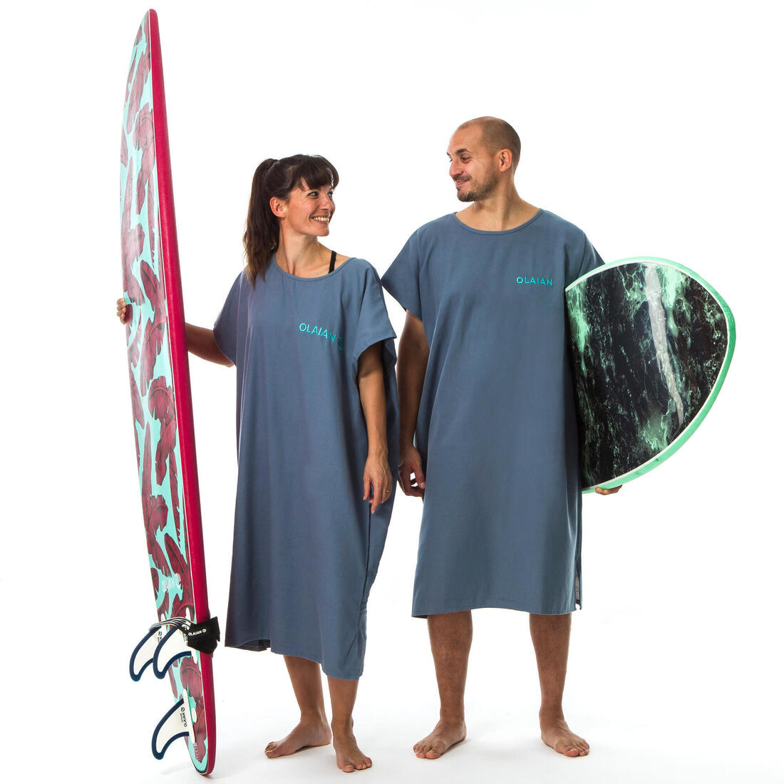 Poncho surf Adulte - 100 gris chiné