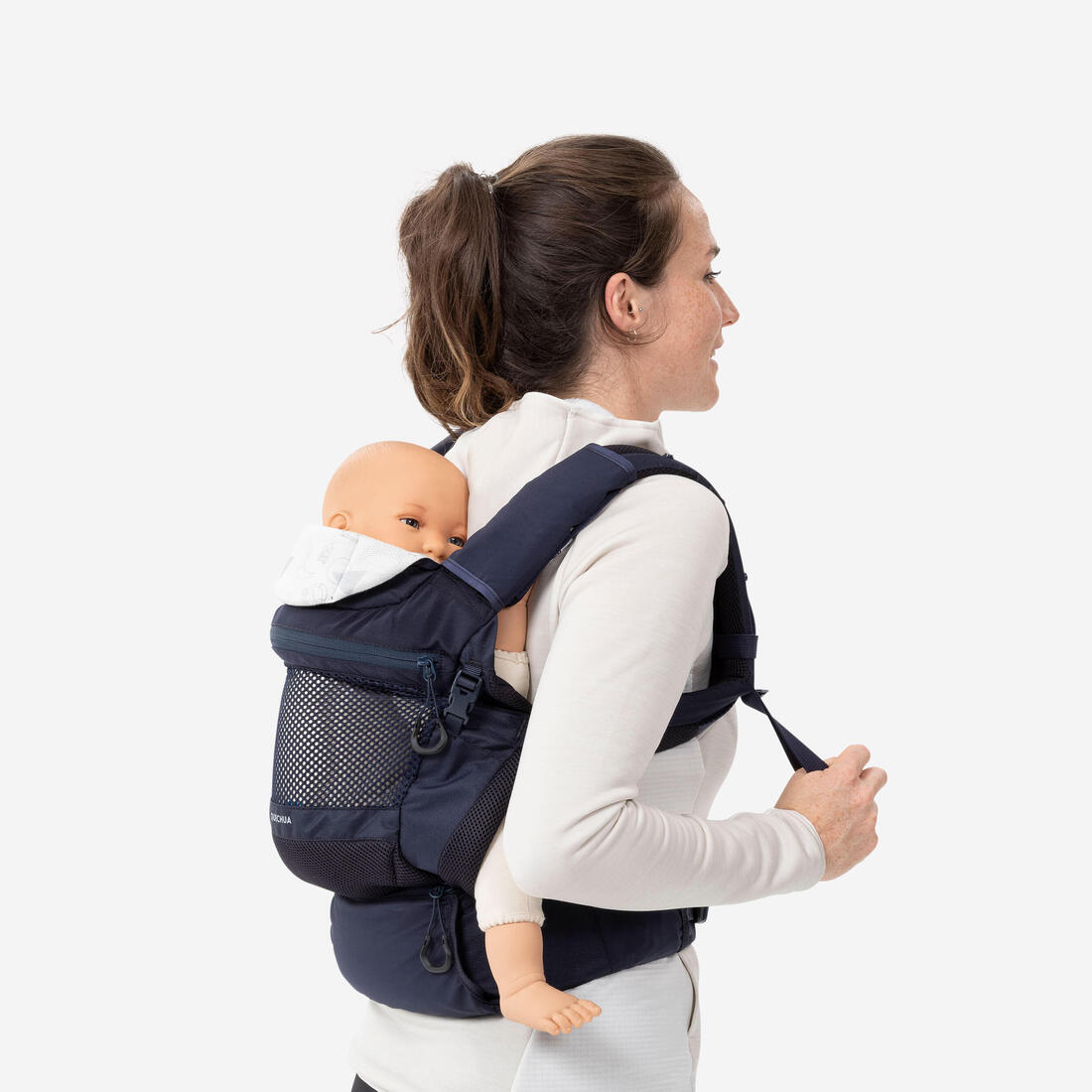 Porte-bébé physiologique de 9 mois à 15kg - MH500 bleu marine