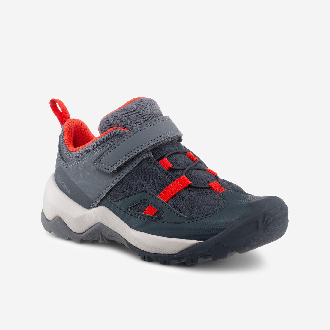 Chaussures de randonnée enfant à scratch Crossrock grise du 24 AU 34