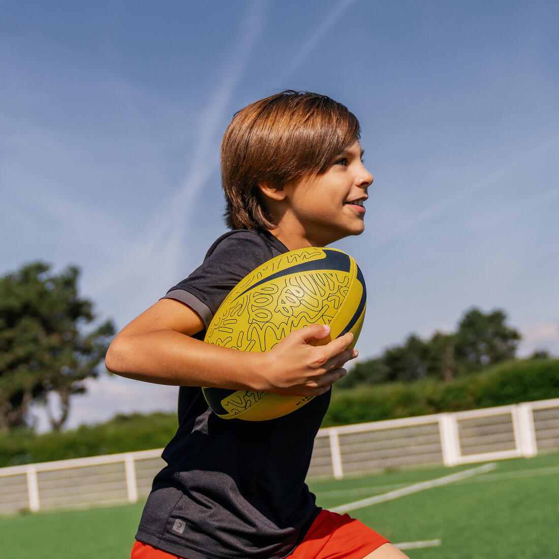 BALLON DE RUGBY ENFANT - R100 INITIATION TAILLE 3 JAUNE