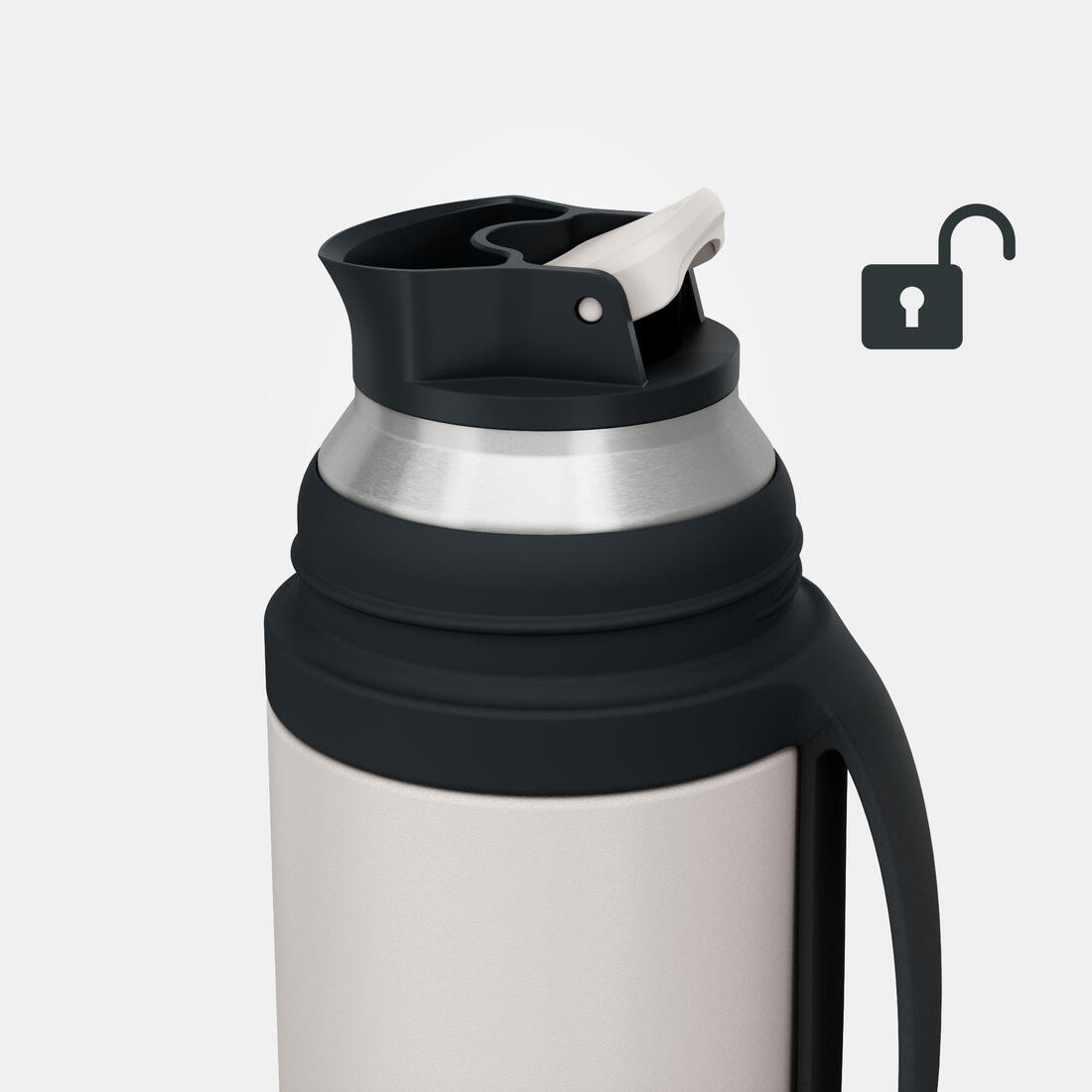 Bouteille 900 isotherme 0,4L inox de randonnée et camping, bouchon instantané.