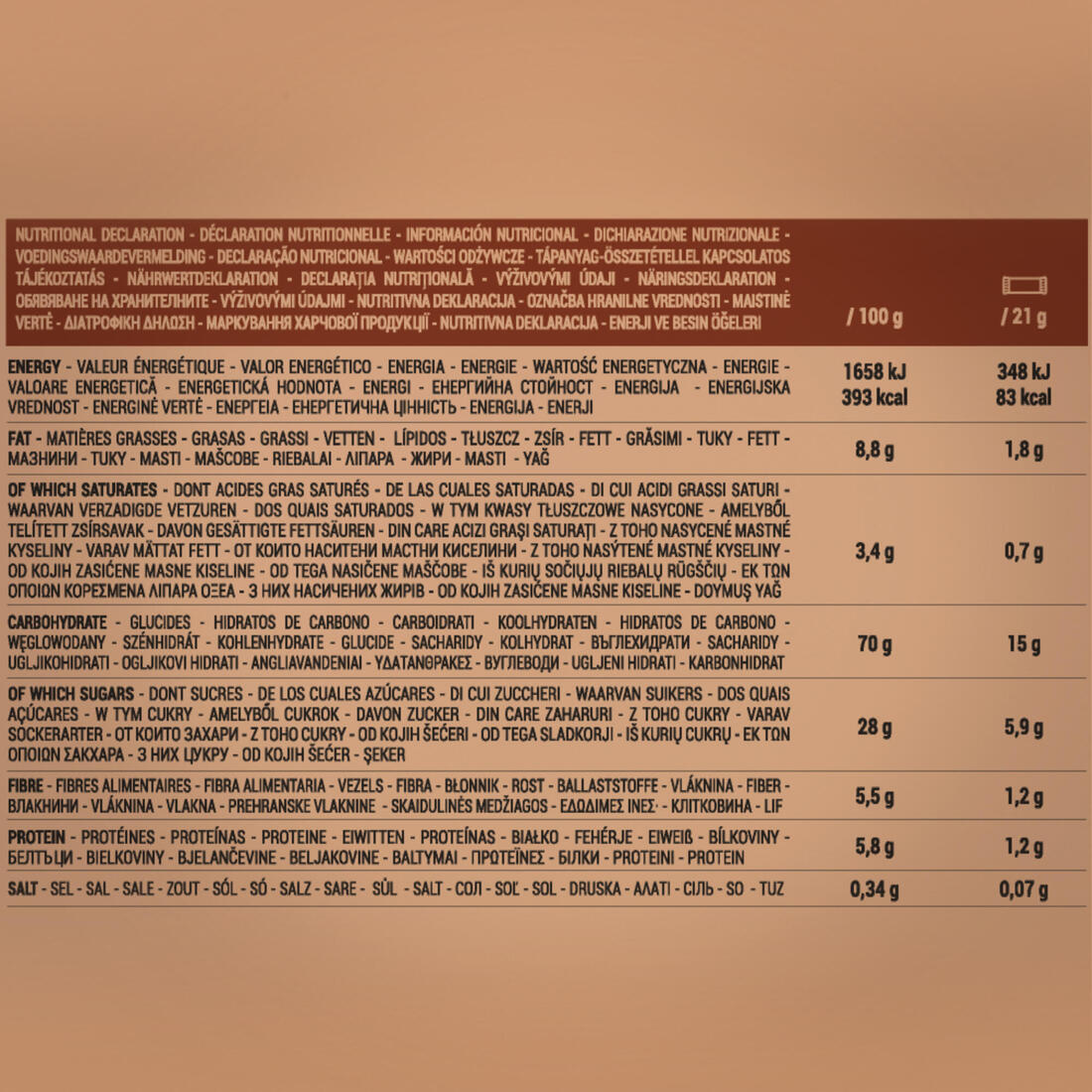 Barre de céréales Clak à la banane avec un talon au 21g