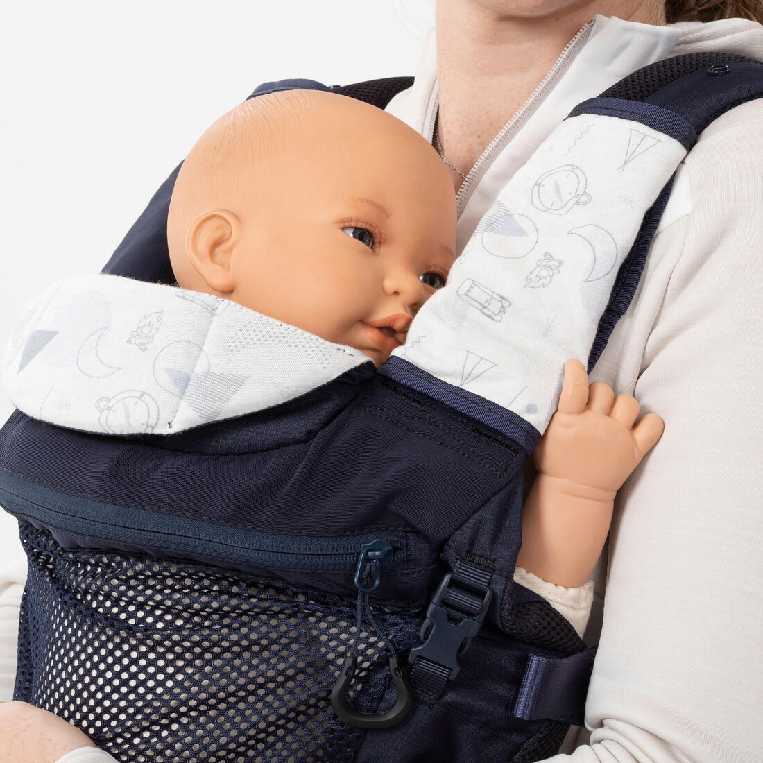 Porte-bébé physiologique de 9 mois à 15kg - MH500 bleu marine