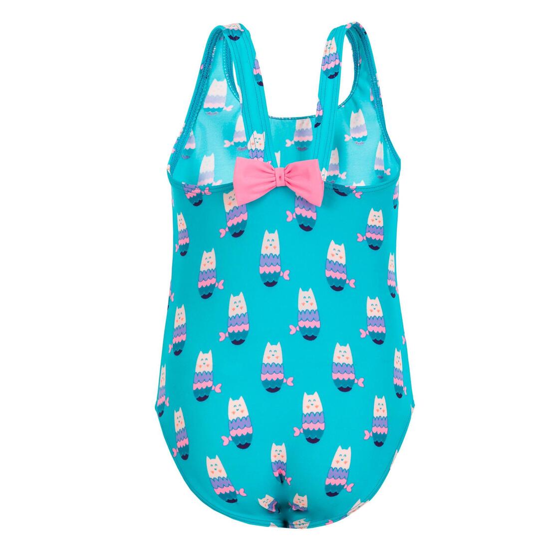 Maillot de bain 1 pièce bébé fille rose imprimé fleurs