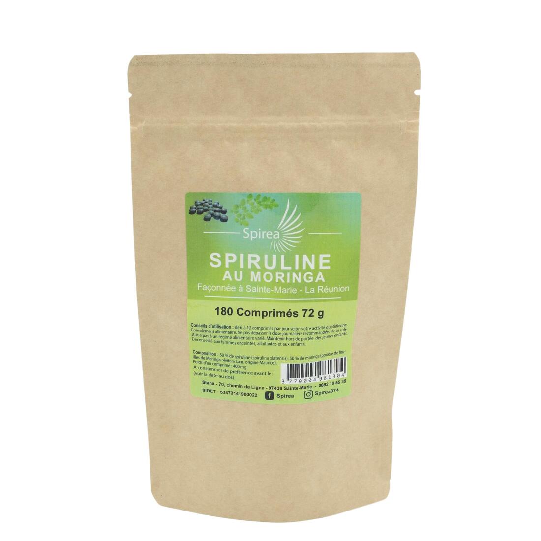 SPIREA-Spiruline Moringa comprimés - 72 gr - 180 cp