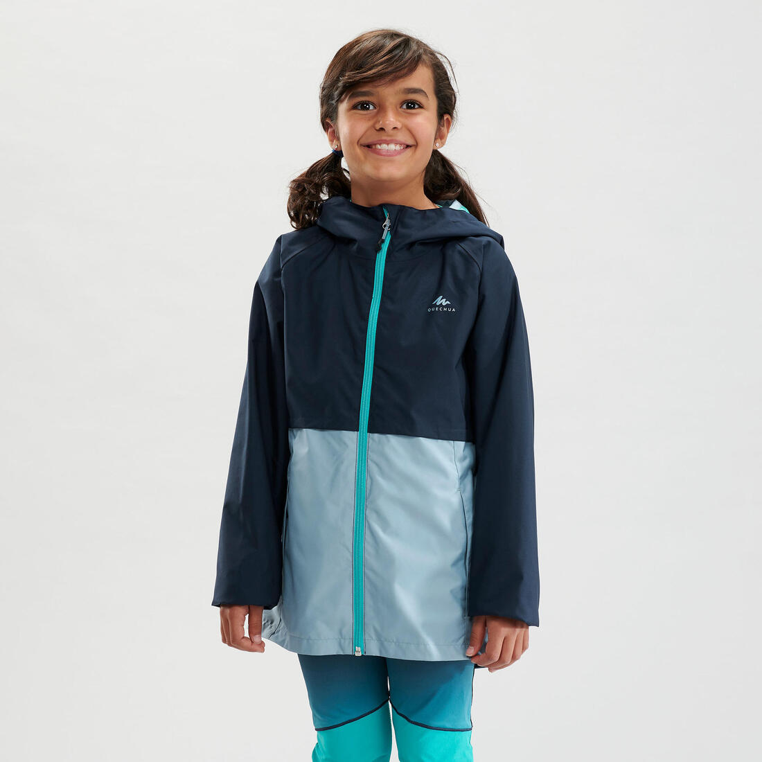 Veste imperméable de randonnée - MH500 violette - enfant 7-15 ans