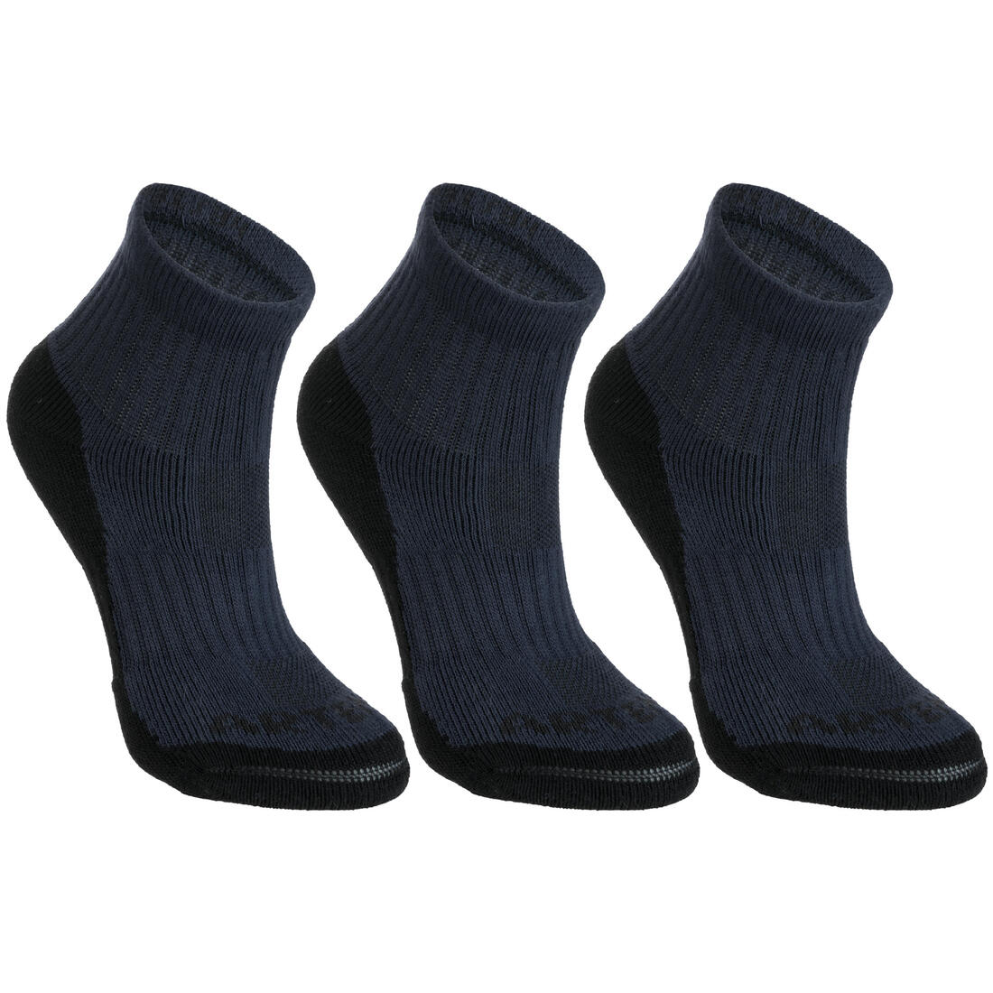 CHAUSSETTES DE SPORT ENFANT MI-HAUTES ARTENGO RS 500 LOT DE 3