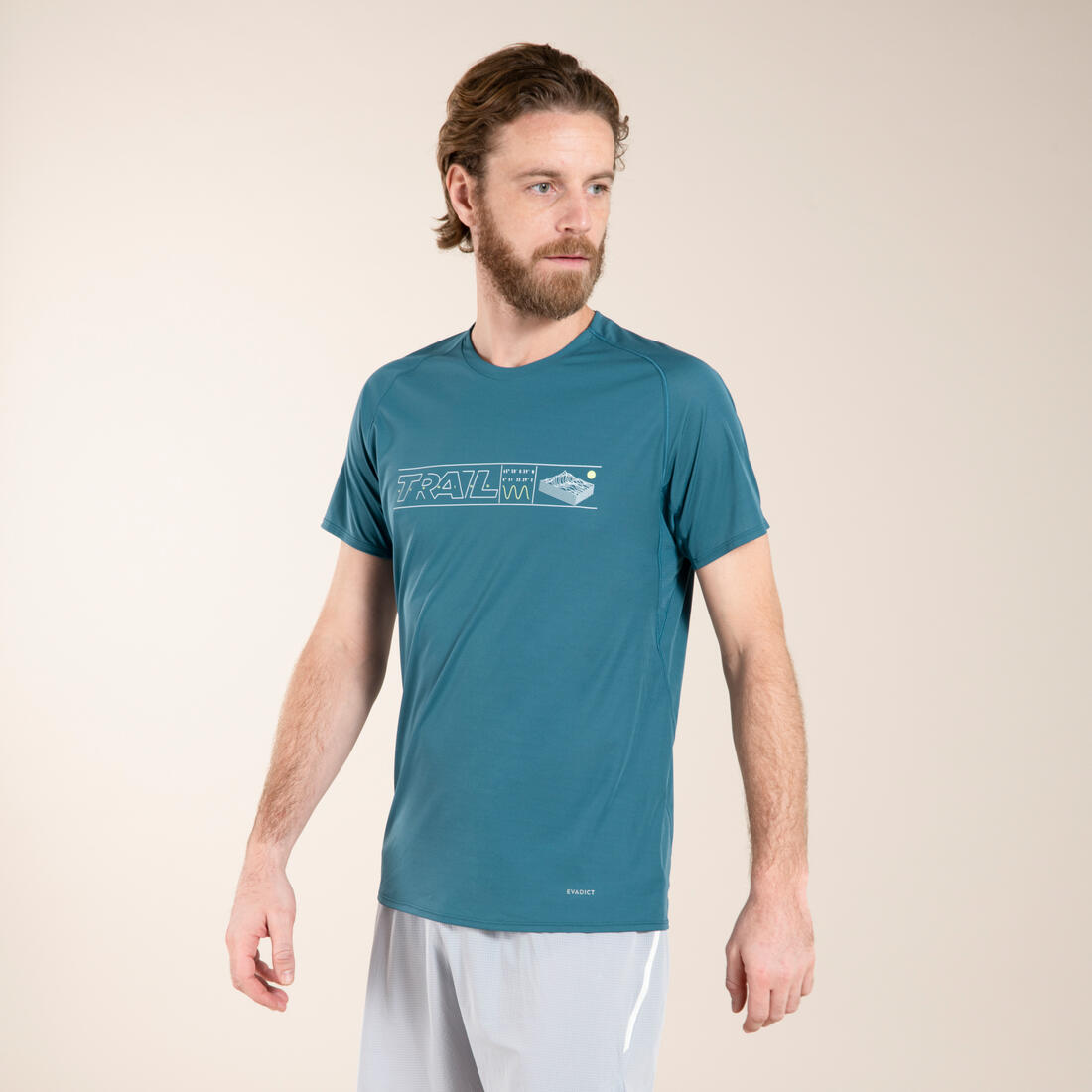 T-shirt de trail running résistant Homme - KIPRUN Run 500 Graph foncé