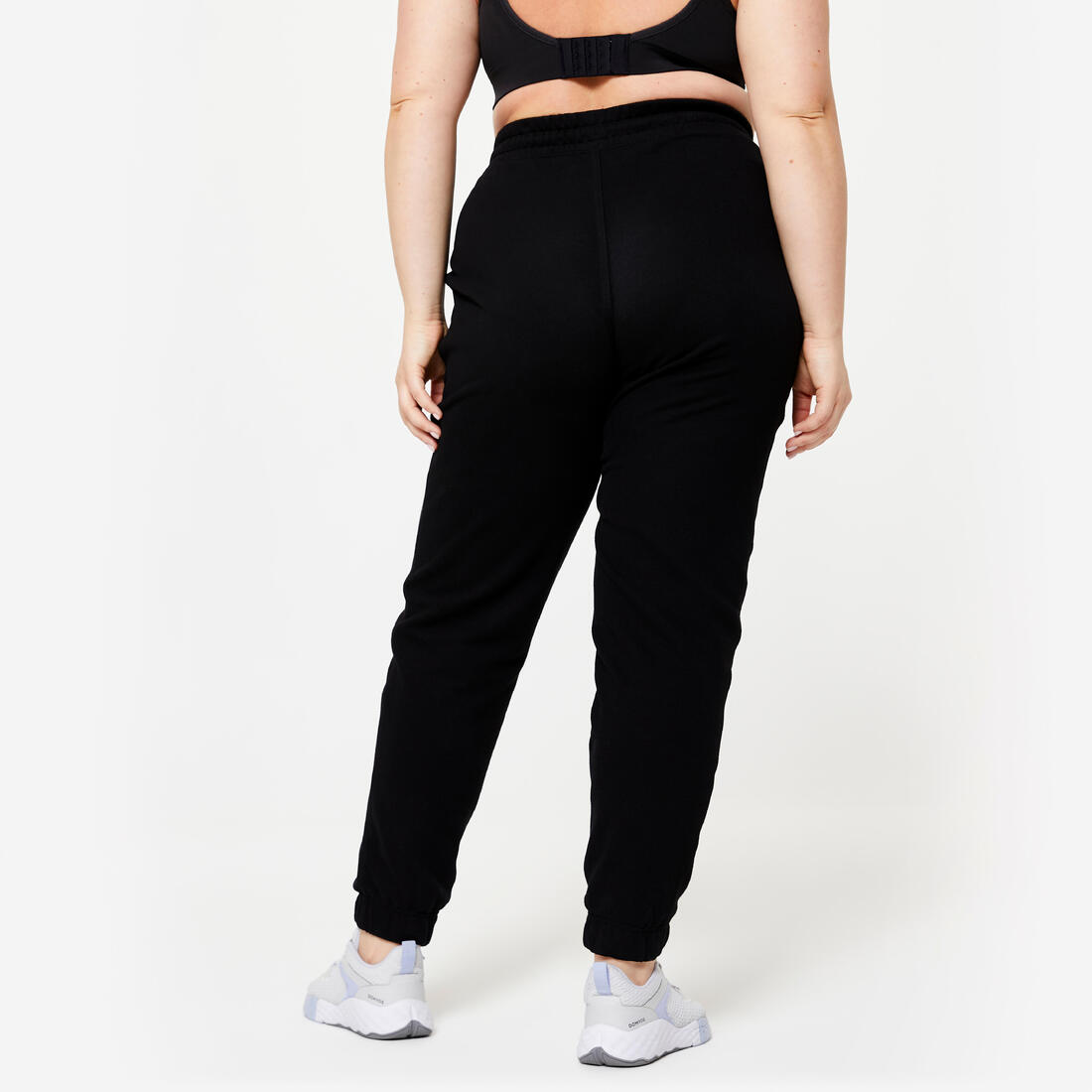 Pantalon regular fitness femme - 500 essentials blanc chiné