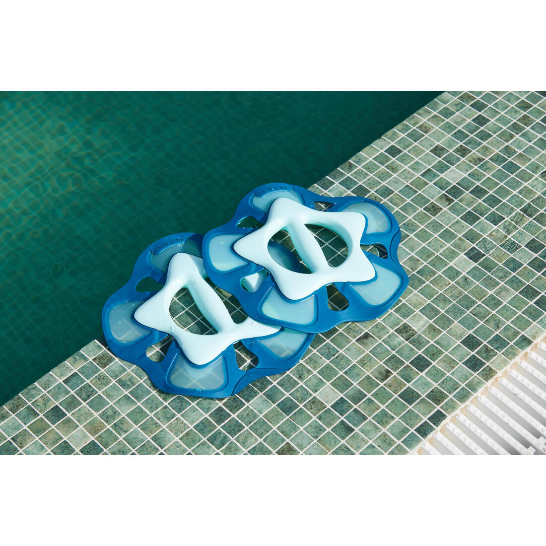 Paire d' haltères aquatiques Pullpush S flower Aquagym vert bleu